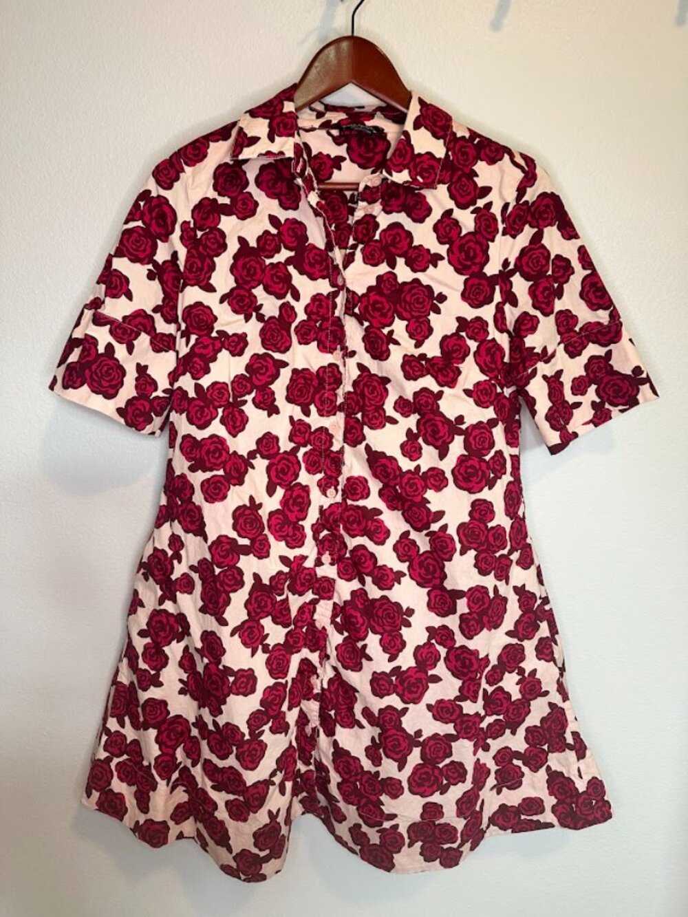 Kate Spade Rosy Florets Floral 100% Cotton Shirtdress - Small